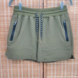 ◇ Olive Green Womens Casual High Waist Shorts Olive Green Size Large